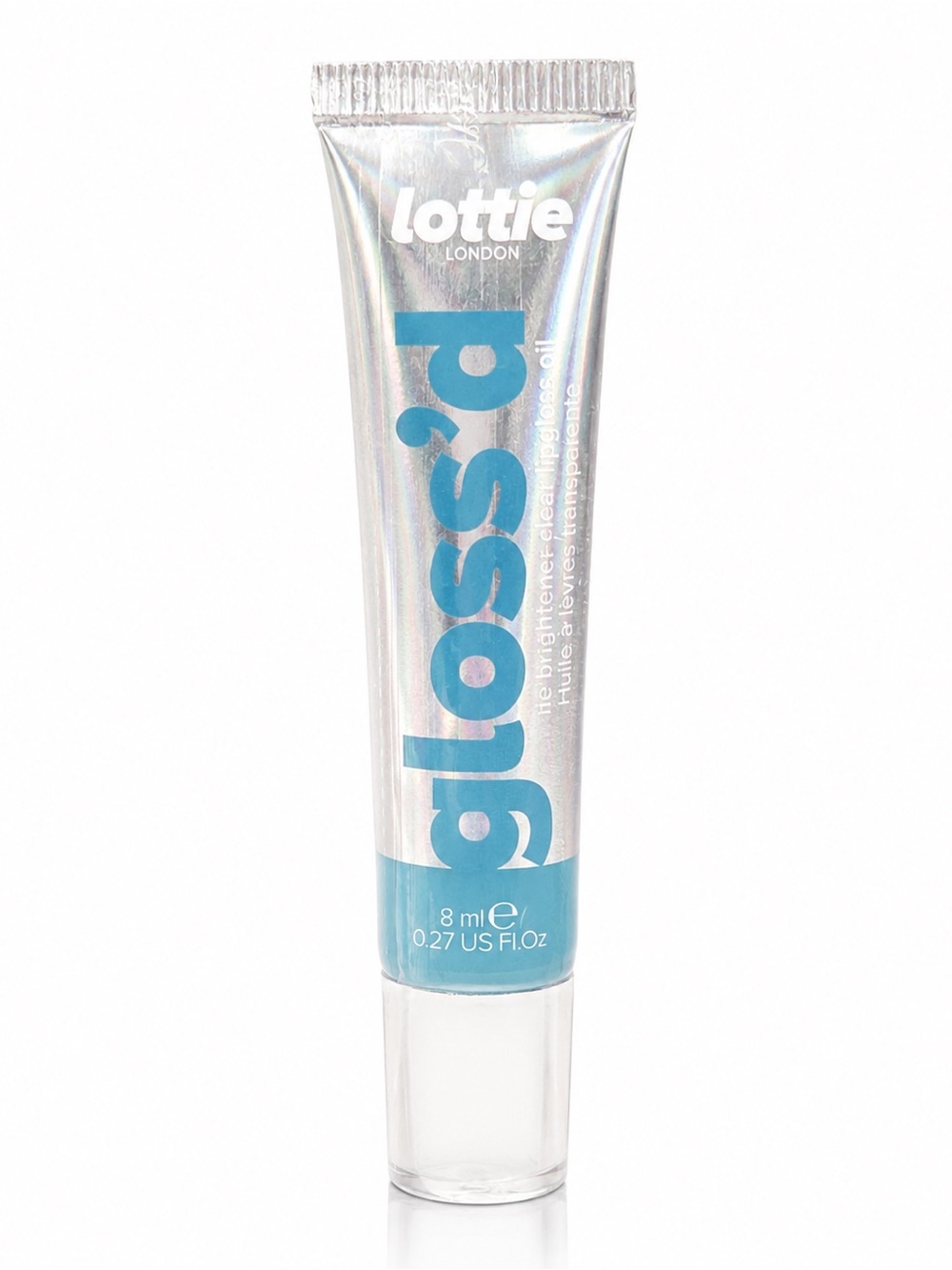 Lottie London Smile Brightening Gloss'd Lip Oil Clear Vegan 0.27 fl oz discontd